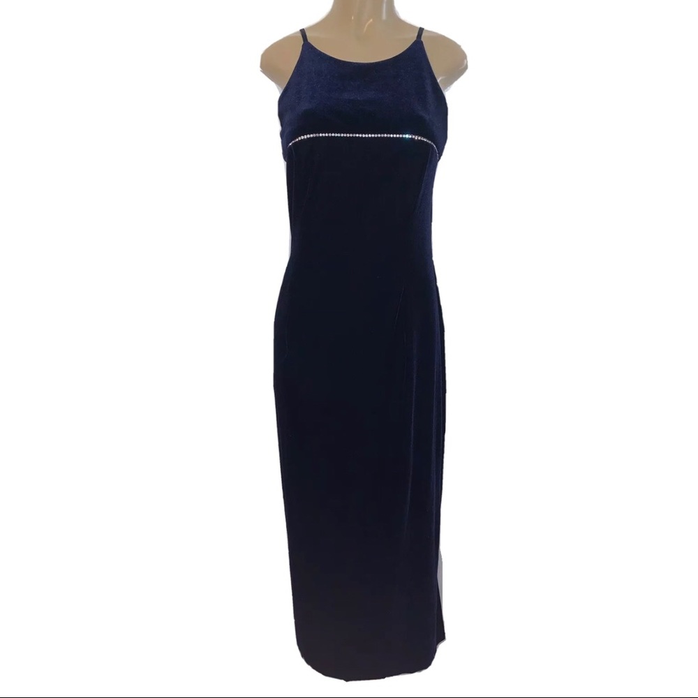 Evening Ball Prom Gown Bari Jay Formal Wedding Long Midnight Blue Dress 13
